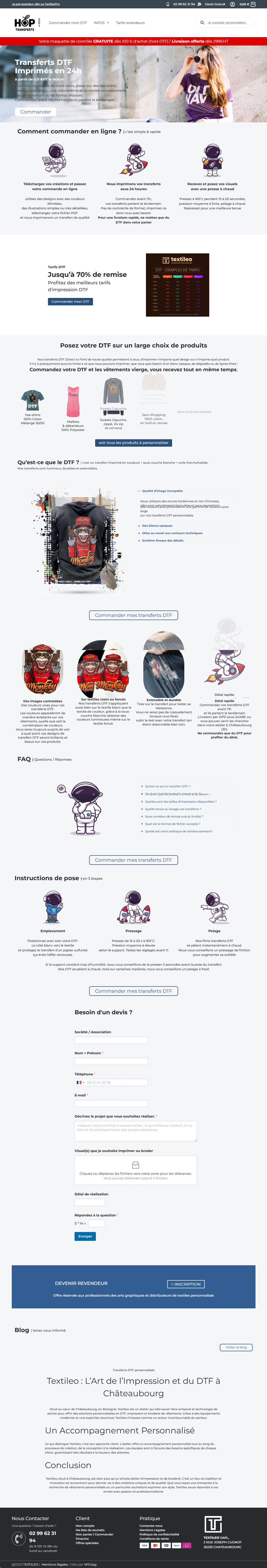 Hop‑Transferts – Impression de transferts DTF