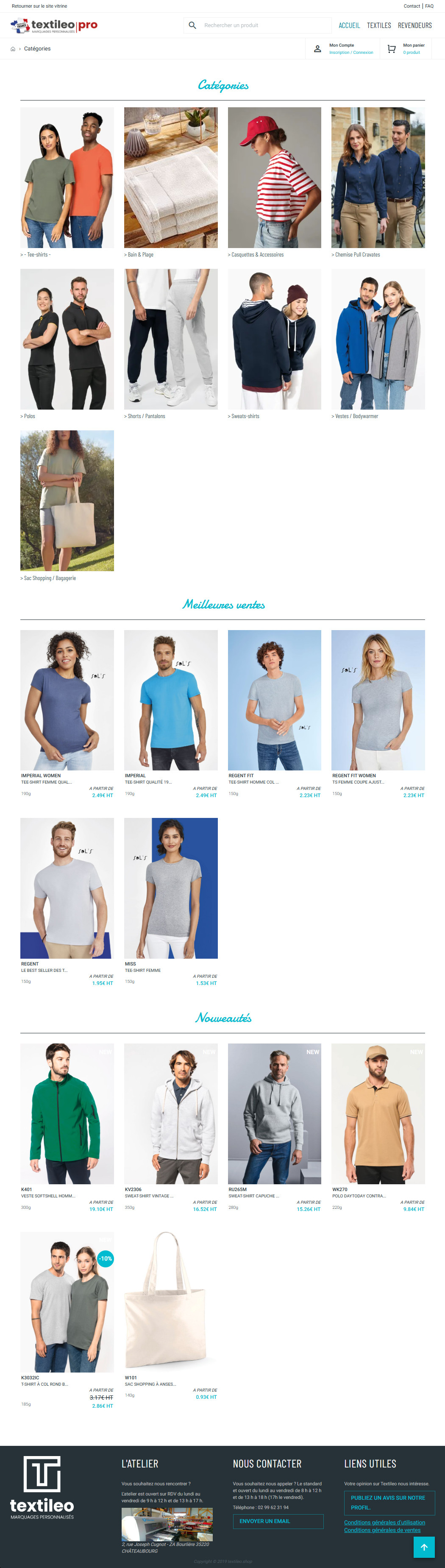 Textileo.shop – Impression textile pour les professionnels