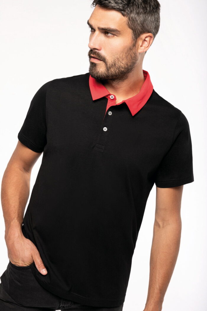 Photo 4 Polo jersey bicolore homme