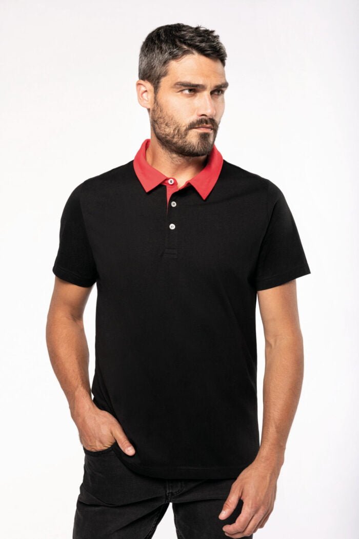 Photo 1 Polo jersey bicolore homme