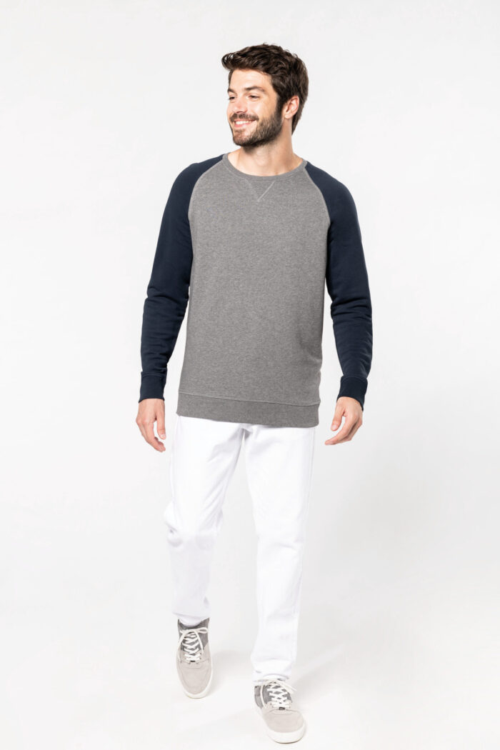 Photo 3 Sweat-shirt Bio bicolore col rond manches raglan homme