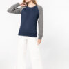 Photo 3 Sweat-shirt Bio bicolore col rond manches raglan femme