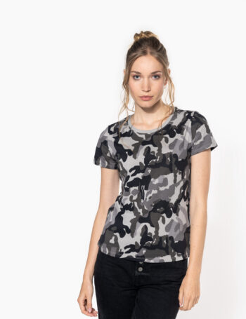 Photo 1 T-shirt camo manches courtes femme