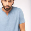 Photo 3 T-shirt écoresponsable henley manches courtes homme - 140 g