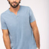 Photo 1 T-shirt écoresponsable henley manches courtes homme - 140 g