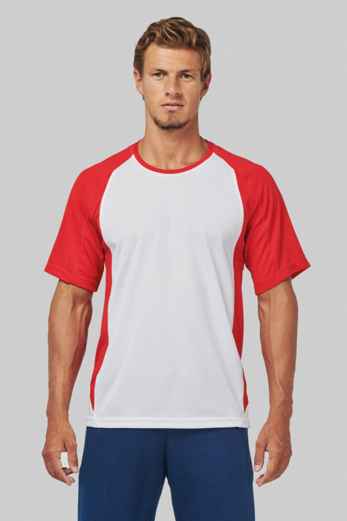 Photo 1 T-shirt de sport bicolore manches courtes unisexe