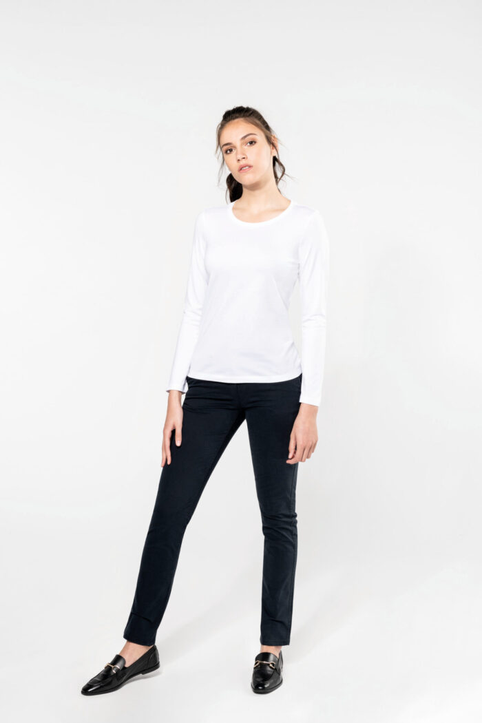 Photo 5 T-shirt Supima® col rond manches longues femme