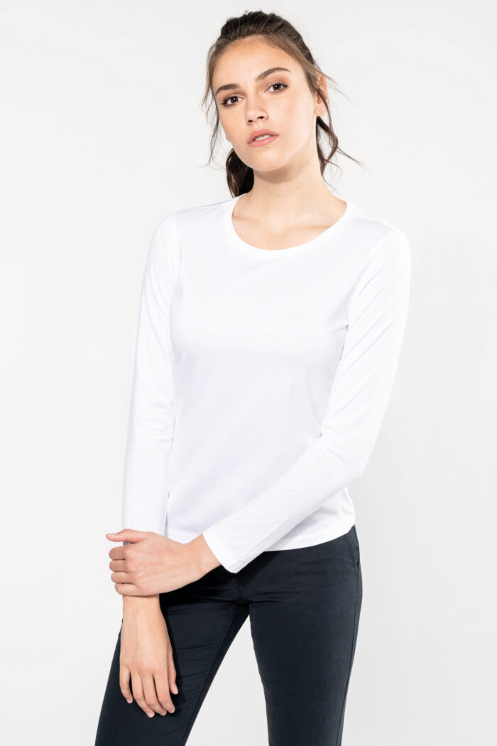 Photo 3 T-shirt Supima® col rond manches longues femme