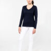 Photo 4 T-shirt Supima® col V manches longues femme