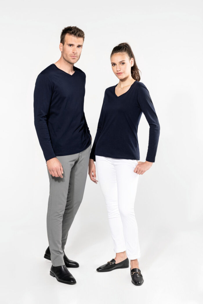 Photo 10 T-shirt Supima® col V manches longues homme