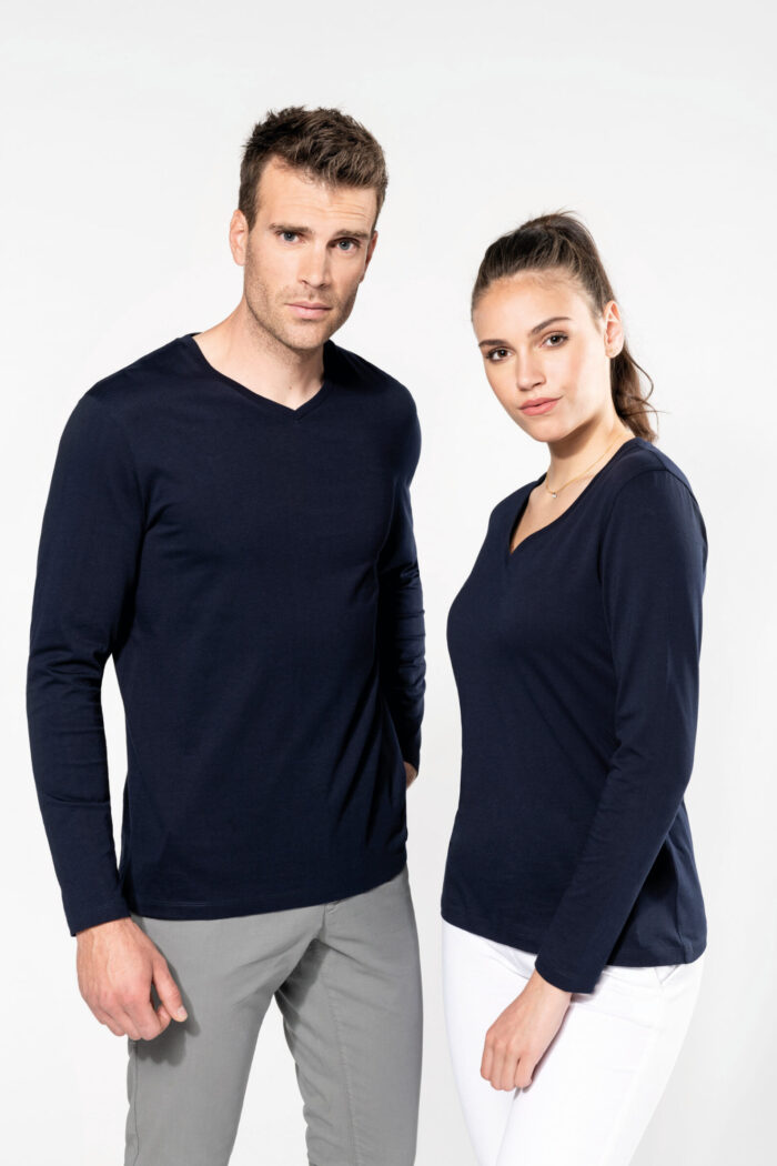 Photo 7 T-shirt Supima® col V manches longues homme