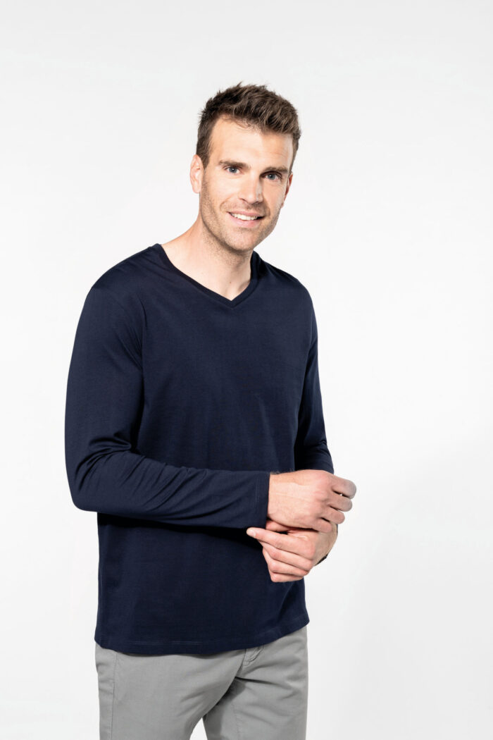 Photo 3 T-shirt Supima® col V manches longues homme