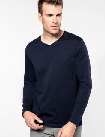 Photo 1 T-shirt Supima® col V manches longues homme