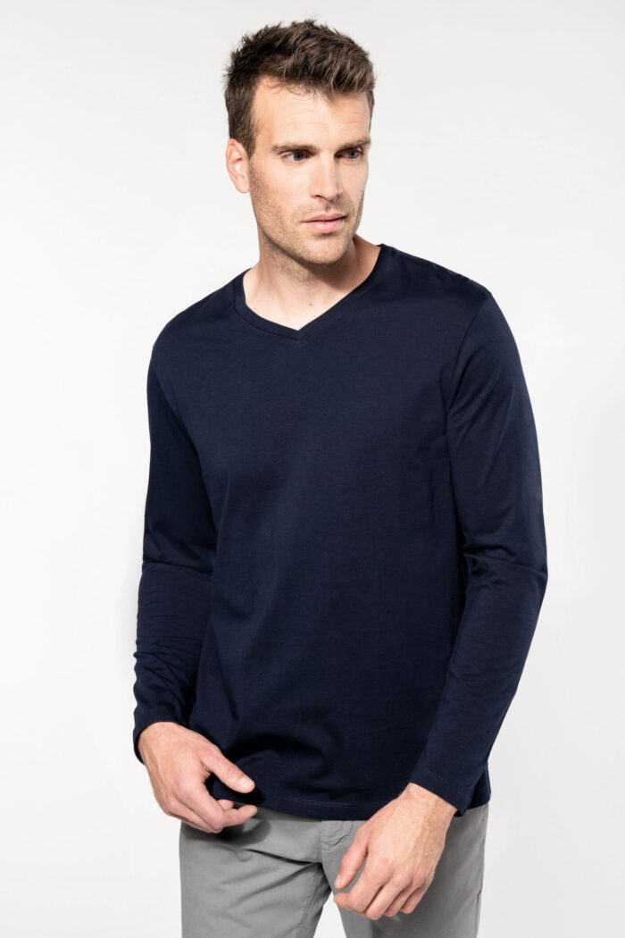 Photo 1 T-shirt Supima® col V manches longues homme