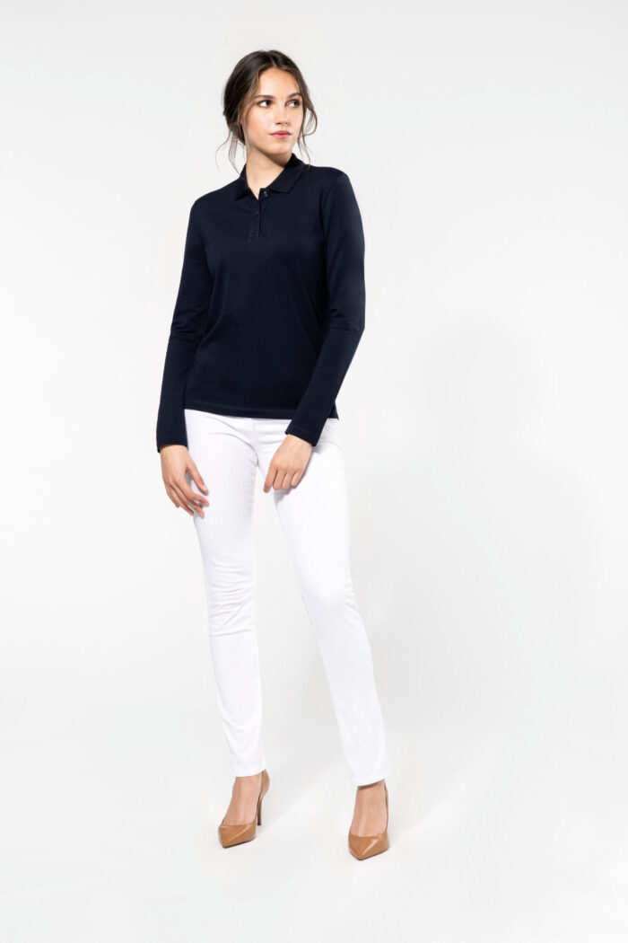 Photo 6 Polo Supima® manches longues femme