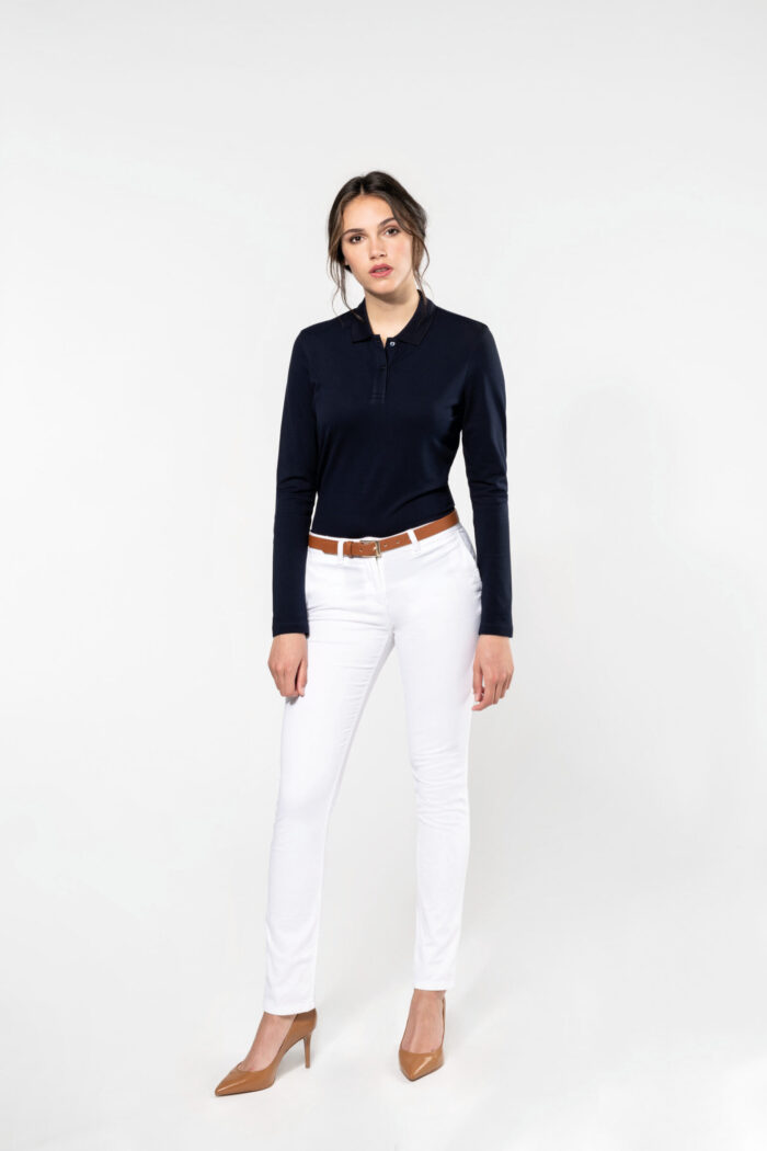 Photo 3 Polo Supima® manches longues femme