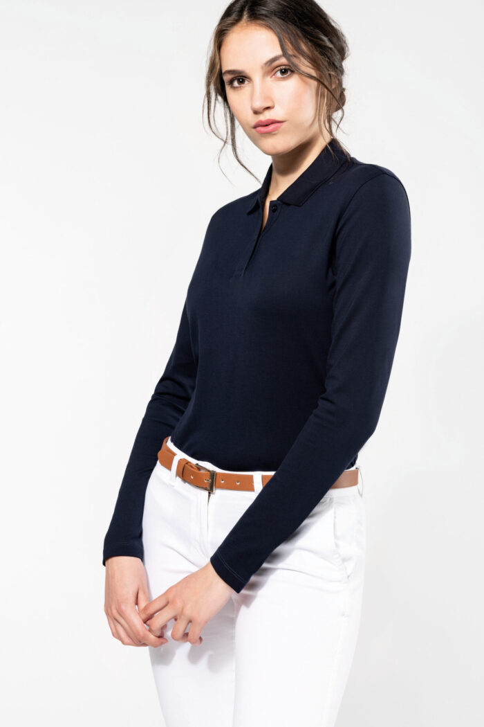 Photo 2 Polo Supima® manches longues femme