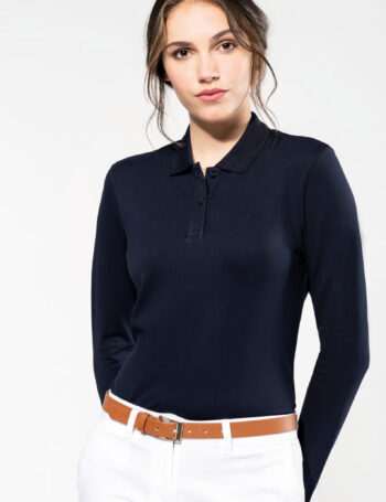 Photo 1 Polo Supima® manches longues femme