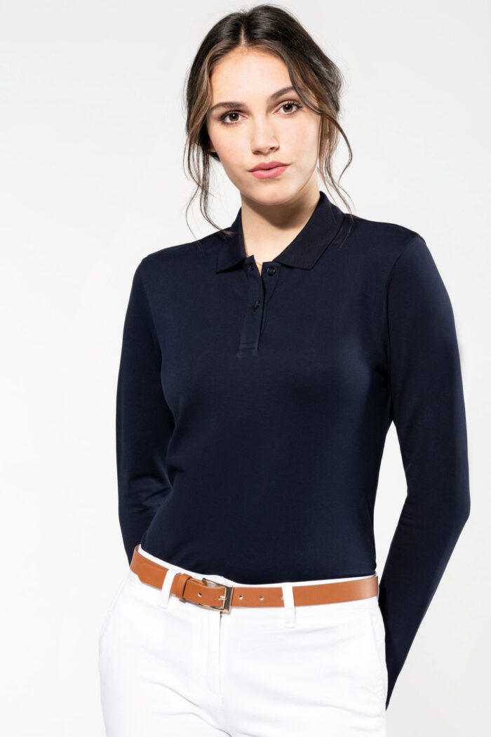 Photo 1 Polo Supima® manches longues femme