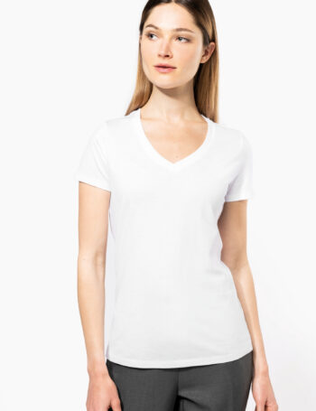 Photo 1 T-shirt Supima® col V manches courtes femme