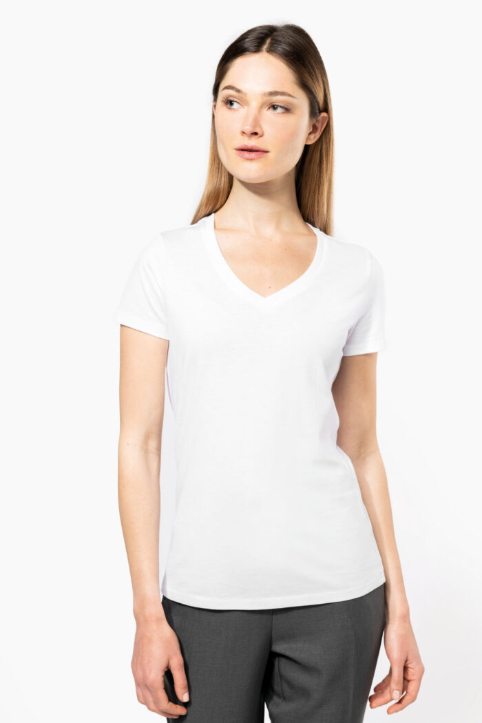 Photo 1 T-shirt Supima® col V manches courtes femme