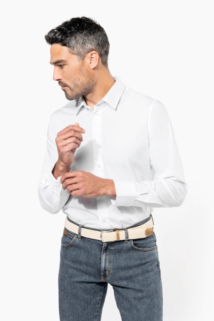 Photo 3 Chemise coton / élasthanne manches longues homme