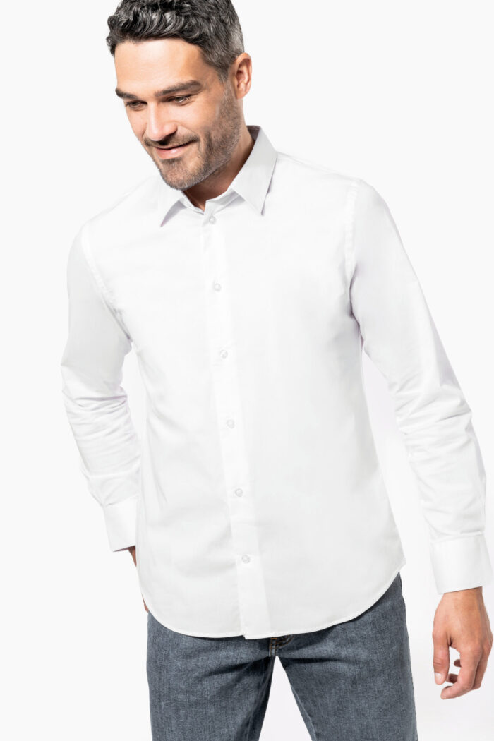 Photo 1 Chemise coton / élasthanne manches longues homme